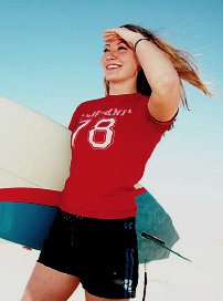 photo of fet, healthy female furfer in California