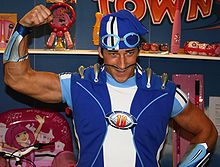 Magnús Scheving as Sportacus from LazyTown