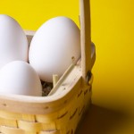 Eggs in wicker basket