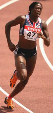 Christine Ohuruogu running on the track